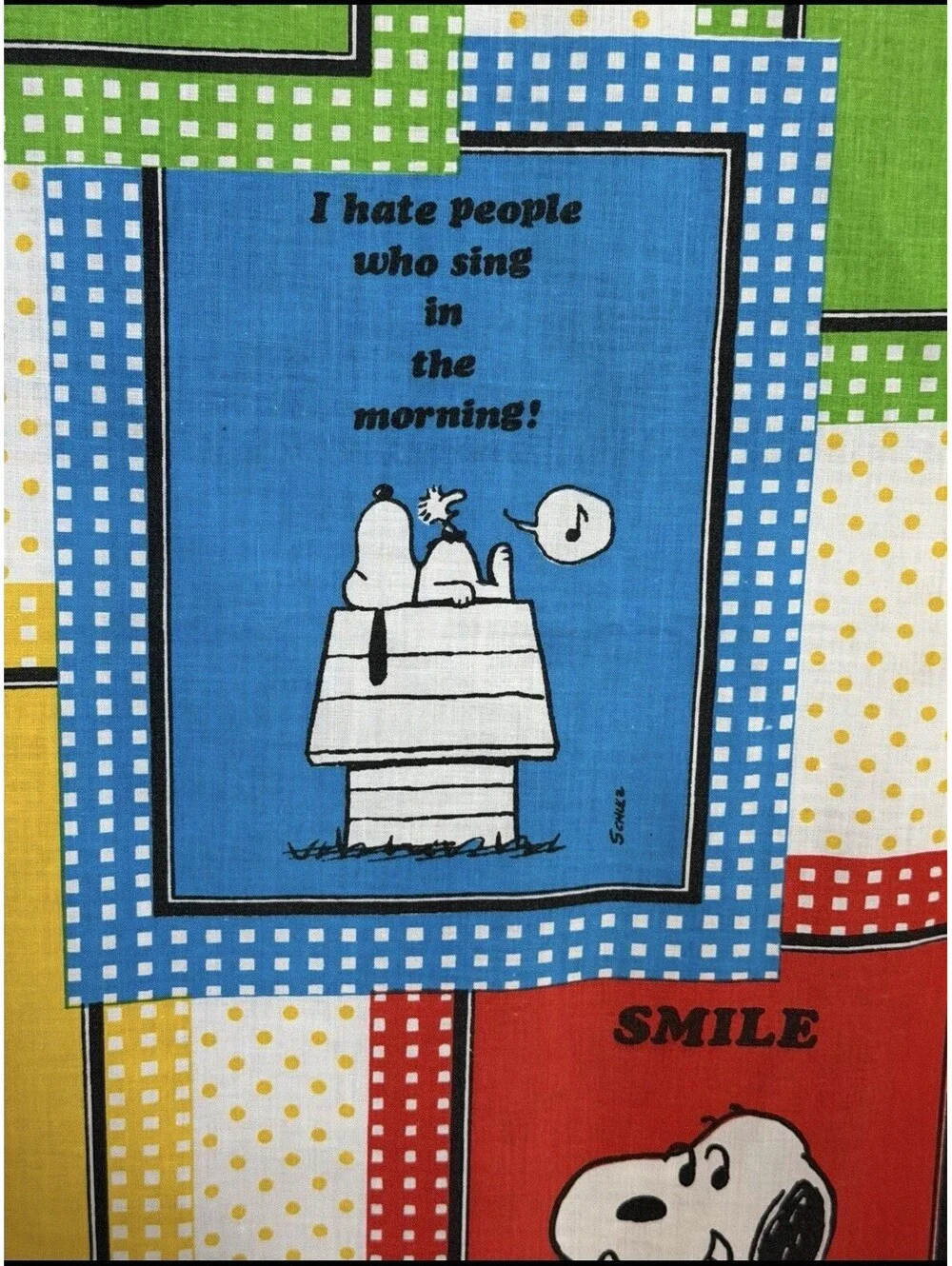 Vintage Sears Perma Prest Peanuts Twin Flat Sheet No Tag 66x96